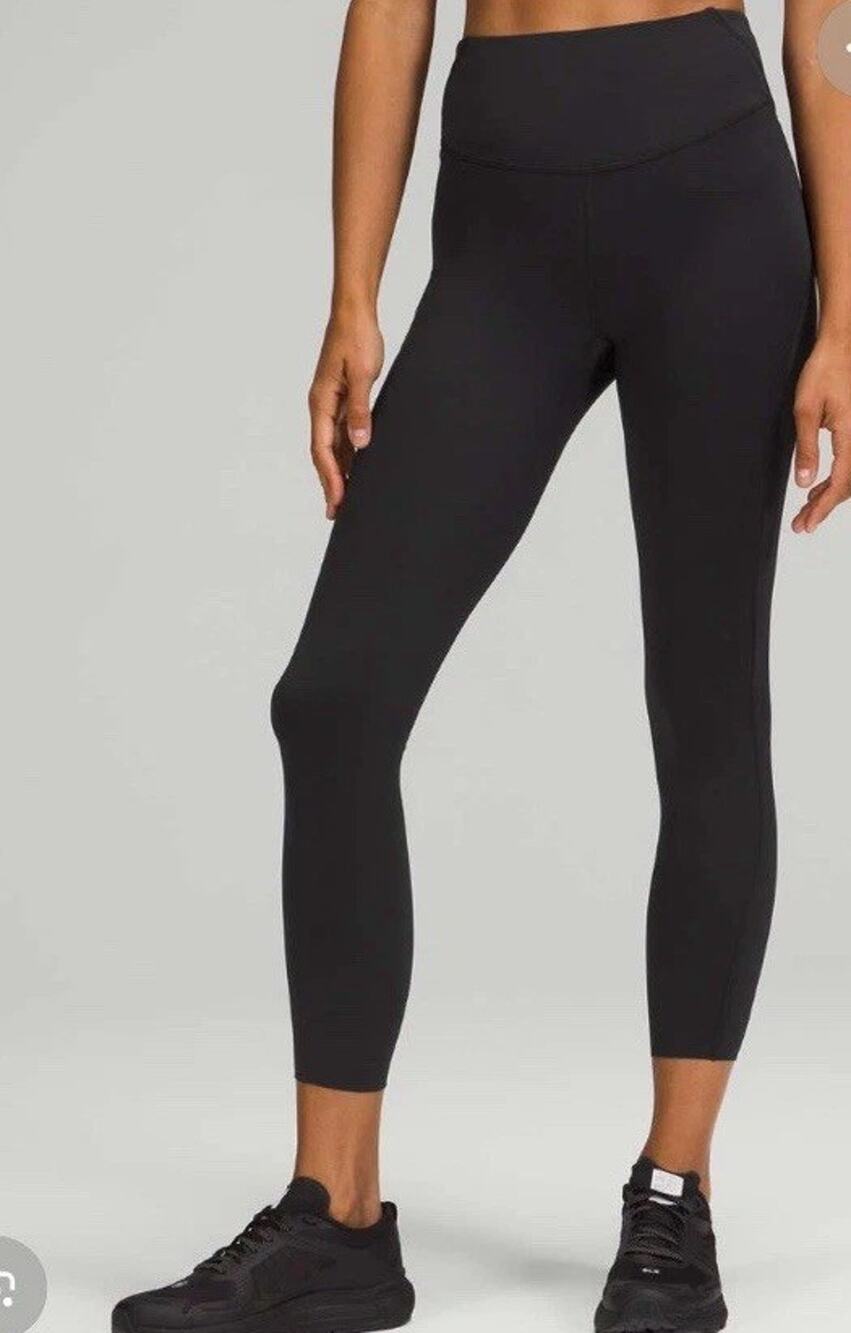Lululemon Base Pace High Rise Tight Running Sz 4 25” Nulux Black LW5DKHS Gym